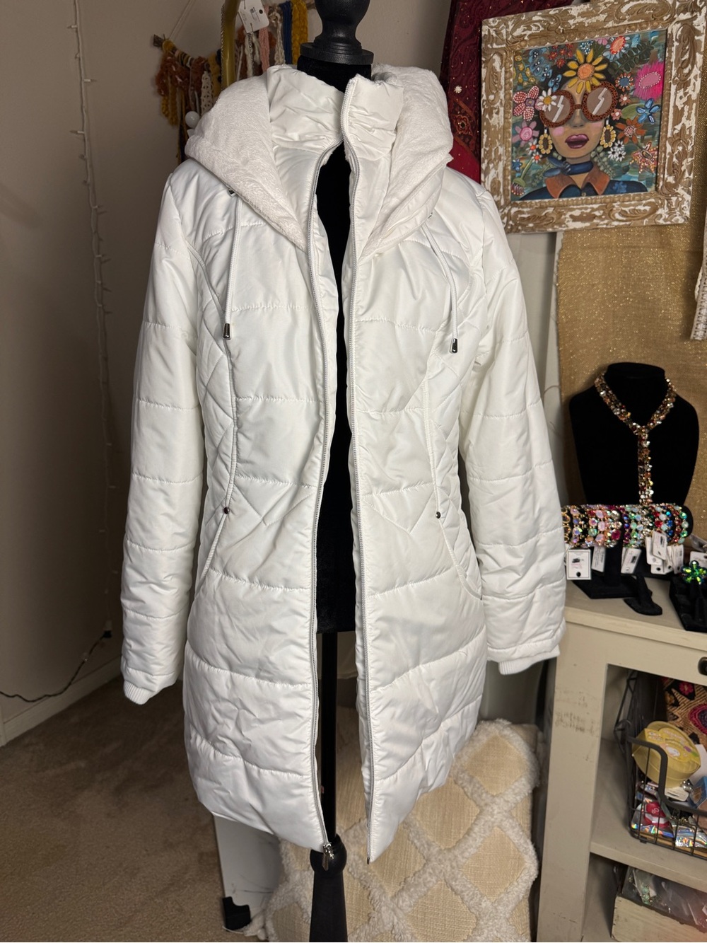 Womens quilted puffer coat
